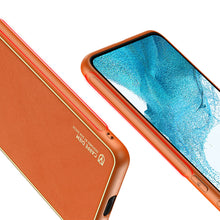 Заредете изображение във визуализатора на галерията – Dux Ducis Yolo elegant cover made of ecological leather for Samsung Galaxy S22 + (S22 Plus) orange - TopMag
