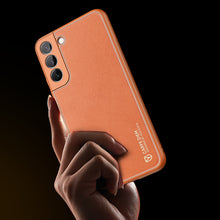 Заредете изображение във визуализатора на галерията – Dux Ducis Yolo elegant cover made of ecological leather for Samsung Galaxy S22 + (S22 Plus) orange - TopMag
