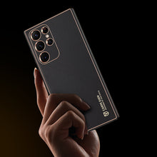 Заредете изображение във визуализатора на галерията – Dux Ducis Yolo elegant cover made of ecological leather for Samsung Galaxy S22 Ultra black - TopMag
