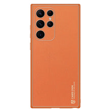 Заредете изображение във визуализатора на галерията – Dux Ducis Yolo elegant cover made of ecological leather for Samsung Galaxy S22 Ultra orange - TopMag
