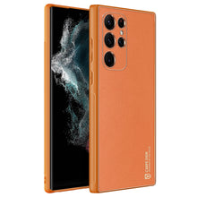 Заредете изображение във визуализатора на галерията – Dux Ducis Yolo elegant cover made of ecological leather for Samsung Galaxy S22 Ultra orange - TopMag

