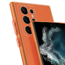 Заредете изображение във визуализатора на галерията – Dux Ducis Yolo elegant cover made of ecological leather for Samsung Galaxy S22 Ultra orange - TopMag
