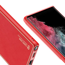Заредете изображение във визуализатора на галерията – Dux Ducis Yolo elegant cover made of ecological leather for Samsung Galaxy S22 Ultra red - TopMag
