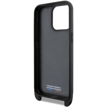 Заредете изображение във визуализатора на галерията – BMW M Edition Carbon Tricolor Lines &amp; Strap case for iPhone 15 Pro Max - black
