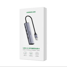 Заредете изображение във визуализатора на галерията – Ugreen multifunctional adapter HUB USB 3.0 - 3 x USB / Ethernet RJ-45 / USB Type C PD gray (CM475) - TopMag
