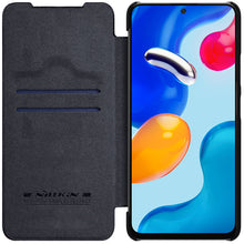 Заредете изображение във визуализатора на галерията – Nillkin Qin leather holster case for Xiaomi Redmi Note 11S / Note 11 black - TopMag
