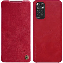 Заредете изображение във визуализатора на галерията – Nillkin Qin leather holster case for Xiaomi Redmi Note 11S / Note 11 red - TopMag
