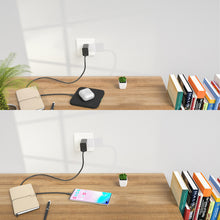 Заредете изображение във визуализатора на галерията – Choetech Qi 10W wireless charger kit for headphones phone (T511-S) + QC3.0 18W 3A wall charger (Q5003) + USB cable - microUSB 1.2m black (T511-S-EU201ABBK) - TopMag
