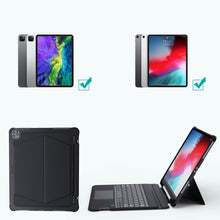 Заредете изображение във визуализатора на галерията – Choetech Keyboard Case Cover for iPad Pro 12.9' 2020 / 2021 Wireless Bluetooth Keyboard Black (BH-015) - TopMag
