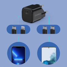 Заредете изображение във визуализатора на галерията – Choetech GaN USB charger Type C PD 30W black (PD5007) - TopMag
