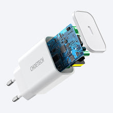 Заредете изображение във визуализатора на галерията – Choetech USB wall charger Type C PD 20W white (Q5004 V4) - TopMag
