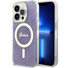 Заредете изображение във визуализатора на галерията – Guess GUHMP14LH4STU iPhone 14 Pro 6.1" purple/purple hardcase 4G MagSafe
