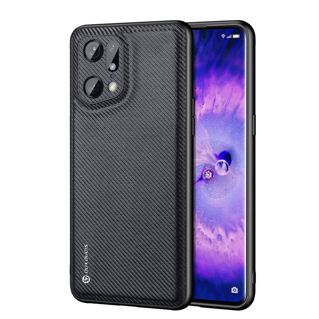 Dux Ducis Fino case cover covered with nylon material Oppo Find X5 Pro black - TopMag