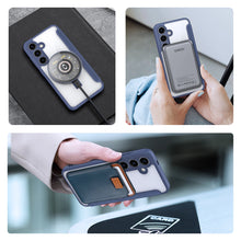 Заредете изображение във визуализатора на галерията – Dux Ducis Skin X Pro case with magnetic ring/stand for Samsung S24+ - blue
