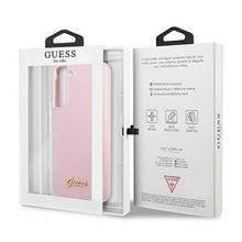 Заредете изображение във визуализатора на галерията – Guess GUHCS22MLSLMGLA S22+ S906 lawenda/lavender hardcase Silicone Script Metal Logo - TopMag
