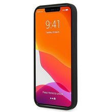 Заредете изображение във визуализатора на галерията – Guess GUHMP13MLSLMGBK iPhone 13 6,1" black/czarny hardcase Silicone Script Gold Logo Magsafe - TopMag
