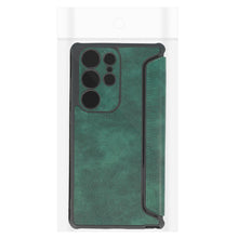 Заредете изображение във визуализатора на галерията – Razor Leather Book Case for Samsung Galaxy S23 Ultra dark green
