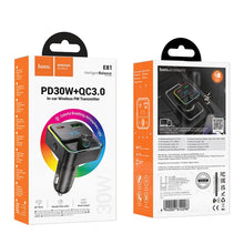 Заредете изображение във визуализатора на галерията – HOCO car charger Bravery PD30W QC3.0 + transmitter FM Bluetooth E81 black
