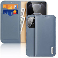 Заредете изображение във визуализатора на галерията – DUX DUCIS Hivo - Leather Wallet Case for Apple iPhone 13 Pro blue
