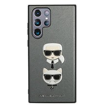 Заредете изображение във визуализатора на галерията – Karl Lagerfeld KLHCS22LSAKICKCSL S22 Ultra S908 silver / silver Saffiano Karl &amp; Choupette Head - TopMag
