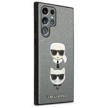 Заредете изображение във визуализатора на галерията – Karl Lagerfeld KLHCS22LSAKICKCSL S22 Ultra S908 silver / silver Saffiano Karl &amp; Choupette Head - TopMag
