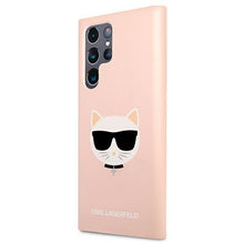 Заредете изображение във визуализатора на галерията – Karl Lagerfeld KLHCS22LSLCHPI S22 Ultra S908 hardcase różowy/pink Silicone Choupette Head - TopMag
