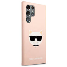 Заредете изображение във визуализатора на галерията – Karl Lagerfeld KLHCS22LSLCHPI S22 Ultra S908 hardcase różowy/pink Silicone Choupette Head - TopMag
