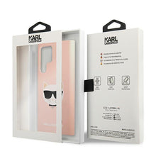Заредете изображение във визуализатора на галерията – Karl Lagerfeld KLHCS22LSLCHPI S22 Ultra S908 hardcase różowy/pink Silicone Choupette Head - TopMag

