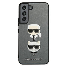 Заредете изображение във визуализатора на галерията – Karl Lagerfeld KLHCS22MSAKICKCSL S22+ S906 srebrny/silver Saffiano Karl &amp; Choupette Head - TopMag
