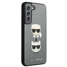 Заредете изображение във визуализатора на галерията – Karl Lagerfeld KLHCS22MSAKICKCSL S22+ S906 srebrny/silver Saffiano Karl &amp; Choupette Head - TopMag
