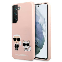 Заредете изображение във визуализатора на галерията – Karl Lagerfeld KLHCS22MSSKCI S22+ S906 hardcase jasno różowy/light pink Silicone Ikonik Karl &amp; Choupette - TopMag
