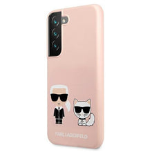 Заредете изображение във визуализатора на галерията – Karl Lagerfeld KLHCS22MSSKCI S22+ S906 hardcase jasno różowy/light pink Silicone Ikonik Karl &amp; Choupette - TopMag
