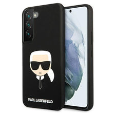 Заредете изображение във визуализатора на галерията – Karl Lagerfeld KLHCS22SSLKHBK S22 S901 czarny/black hardcase Silicone Karl`s Head - TopMag
