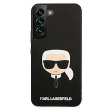 Заредете изображение във визуализатора на галерията – Karl Lagerfeld KLHCS22SSLKHBK S22 S901 czarny/black hardcase Silicone Karl`s Head - TopMag
