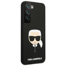 Заредете изображение във визуализатора на галерията – Karl Lagerfeld KLHCS22SSLKHBK S22 S901 czarny/black hardcase Silicone Karl`s Head - TopMag
