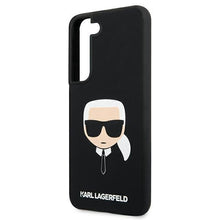 Заредете изображение във визуализатора на галерията – Karl Lagerfeld KLHCS22SSLKHBK S22 S901 czarny/black hardcase Silicone Karl`s Head - TopMag

