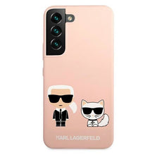Заредете изображение във визуализатора на галерията – Karl Lagerfeld KLHCS22SSSKCI S22 S901 hardcase jasnoróżowy/light pink Silicone Ikonik Karl &amp; Choupette - TopMag
