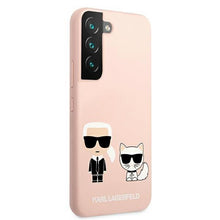 Заредете изображение във визуализатора на галерията – Karl Lagerfeld KLHCS22SSSKCI S22 S901 hardcase jasnoróżowy/light pink Silicone Ikonik Karl &amp; Choupette - TopMag
