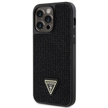 Заредете изображение във визуализатора на галерията – Original Case GUESS Rhinestone Triangle hardcase GUHCP14XHDGTPK for Iphone 14 Pro Max black
