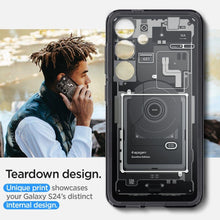 Заредете изображение във визуализатора на галерията – Spigen Ultra Hybrid case for Samsung Galaxy S24 - dark gray (Zero One pattern)
