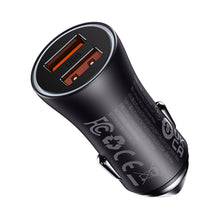 Заредете изображение във визуализатора на галерията – Baseus Golden Contactor Max Dual Fast Charger Car Charger U+U 60W Dark Gray - TopMag
