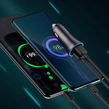 Заредете изображение във визуализатора на галерията – Baseus Golden Contactor Max Dual Fast Charger Car Charger U+U 60W Dark Gray - TopMag
