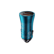 Заредете изображение във визуализатора на галерията – Baseus Golden Contactor Max Fast Car Charger 2x USB 60 W Quick Charge Blue (CGJM000003) - TopMag
