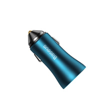 Заредете изображение във визуализатора на галерията – Baseus Golden Contactor Max Fast Car Charger 2x USB 60 W Quick Charge Blue (CGJM000003) - TopMag
