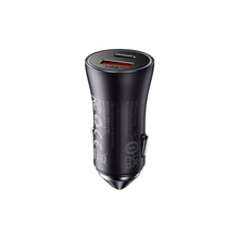 Заредете изображение във визуализатора на галерията – Baseus Golden Contactor Max Dual Fast Charger Car Charger U+C 60W Dark Gray - TopMag
