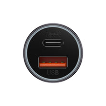 Заредете изображение във визуализатора на галерията – Baseus Golden Contactor Max Dual Fast Charger Car Charger U+C 60W Dark Gray - TopMag
