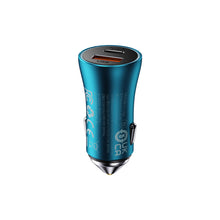 Заредете изображение във визуализатора на галерията – Baseus Golden Contactor Max Dual Fast Charger Car Charger U+C 60W Blue - TopMag
