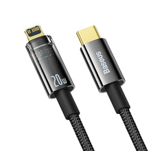 Заредете изображение във визуализатора на галерията – Baseus Explorer Series USB Type C - Lightning cable 20W 1m black (CATS000001) - TopMag
