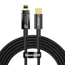 Заредете изображение във визуализатора на галерията – Baseus Explorer Series USB Type C - Lightning cable 20W 2m black (CATS000101) - TopMag
