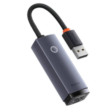 Заредете изображение във визуализатора на галерията – Baseus Lite Series USB adapter - RJ45 LAN socket 100Mbps gray (WKQX000013) - TopMag
